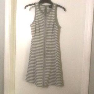 Gray and white striped dress